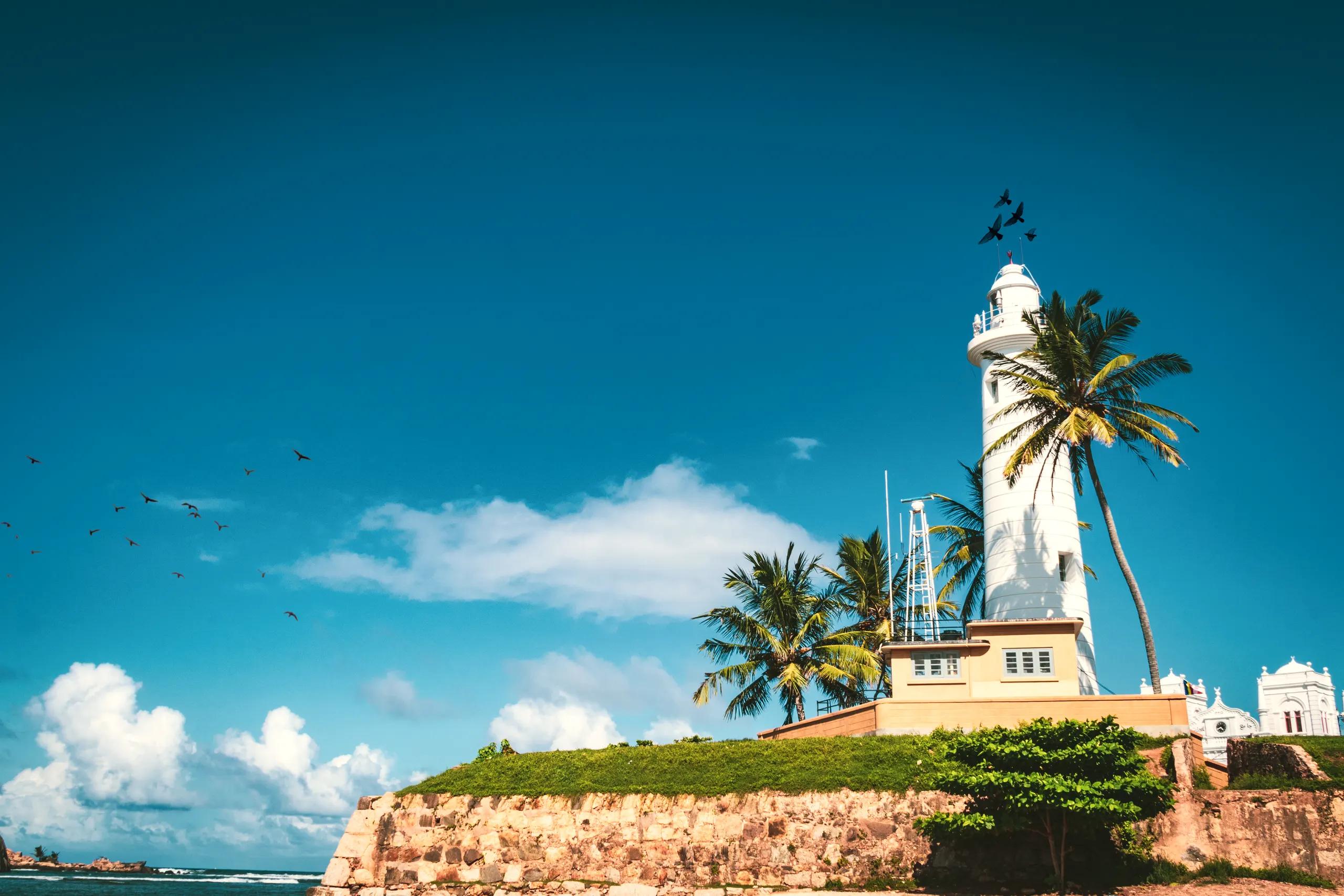 Galle lighthouse on the fort ramparts